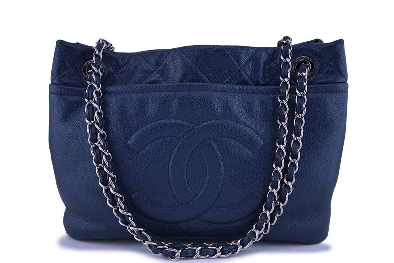 Chanel 2016 Blue Caviar Double Zip Wallet on a Chain · INTO