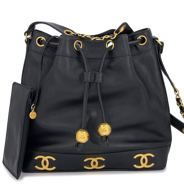 CHANEL 90s Black Caviar Bucket Bag — Garment