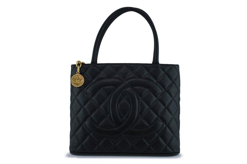 Chanel Black Caviar Classic Quilted Medallion Shopper Tote Bag GHW - Boutique Patina
