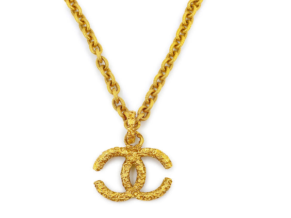 Chanel Vintage 93A Large Ornate Logo Long Chain Necklace - Boutique Patina