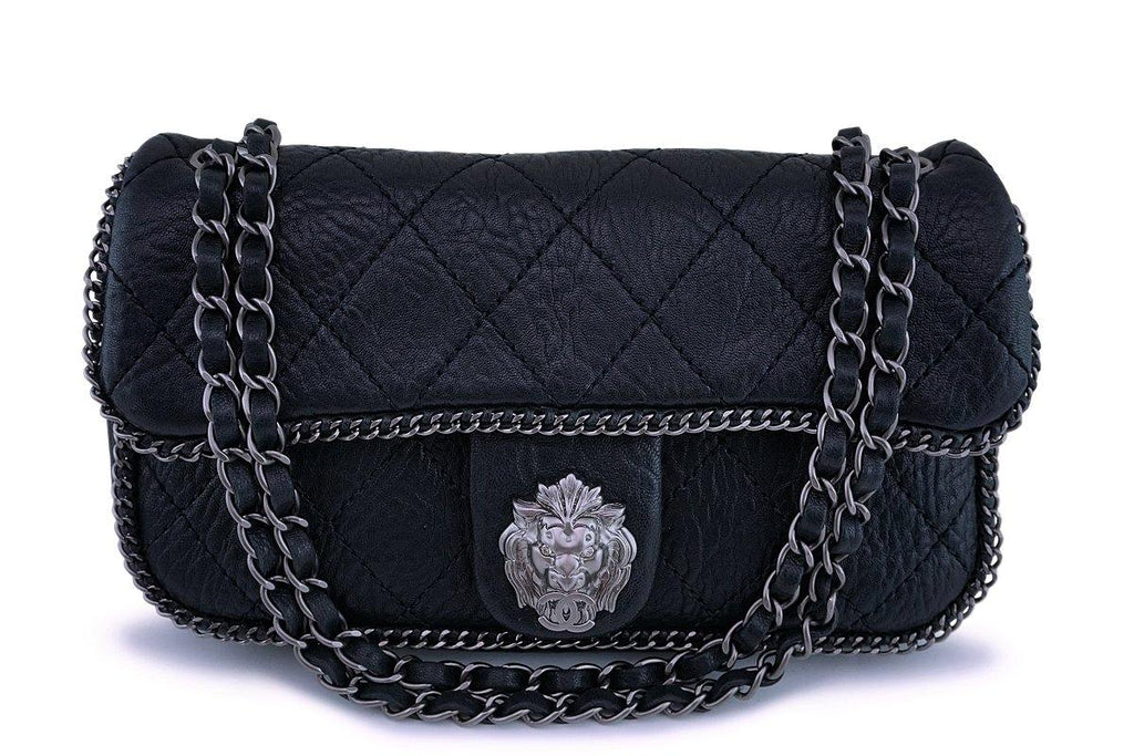 Rare Chanel Black Leo the Lionhead Pebbled Quilted Flap Bag RHW – Boutique  Patina