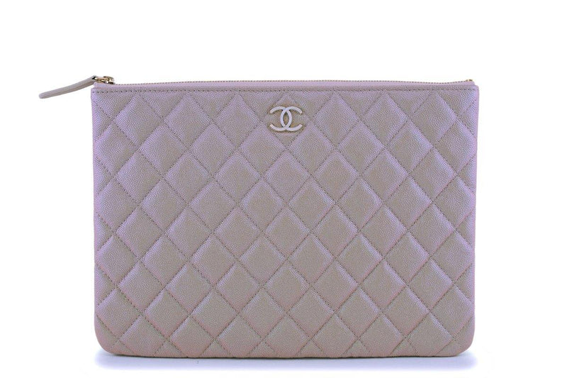 NIB 19S Chanel Iridescent Beige Pearly CC Caviar Medium O Case Clutch – Boutique  Patina