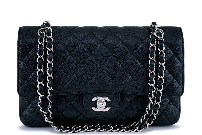 Chanel Black Caviar Medium Classic Double Flap Bag SHW - Boutique Patina