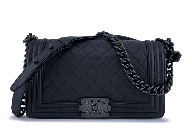 New 18C Chanel So Black Boy Classic Medium Flap Calfskin Bag – Boutique  Patina