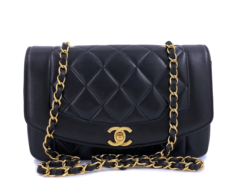 Chanel 1995 Vintage Black Small Diana Flap Bag 24k GHW Lambskin – Boutique  Patina