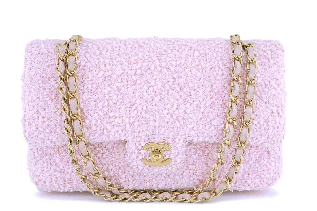 Chanel Pink Tweed Medium Classic Double Flap Bag, myGemma, NZ
