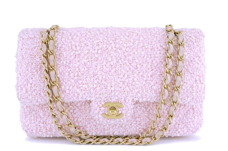 Chanel Pink Tweed Medium Classic Double Flap Bag GHW – Boutique Patina