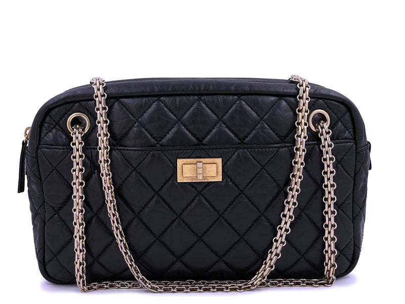 Chanel Black Aged Calfskin Reissue Camera Bag GHW Medium – Boutique Patina