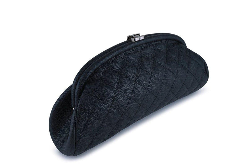Chanel Black Caviar Timeless Quilted Clutch Bag - Boutique Patina