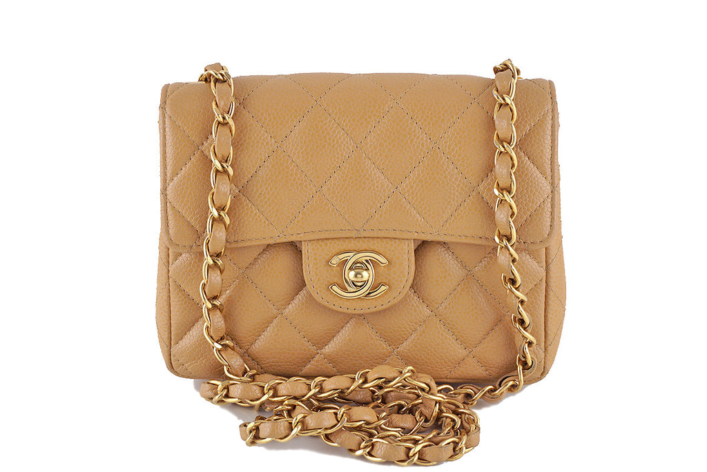 CHANEL Caviar Quilted Small Double Flap Beige | FASHIONPHILE