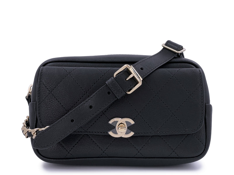 NIB 19B Chanel Black Waist Belt Bag Fanny Pack GHW - Boutique Patina