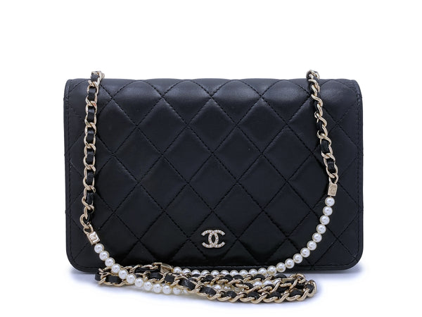Chanel Fantasy Pearls Wallet on Chain Black Pearl WOC Bag - Boutique Patina