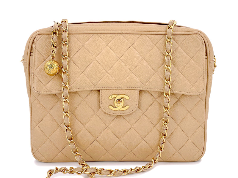 Chanel 2009 Beige Matelasse Quilted Flap Bag · INTO