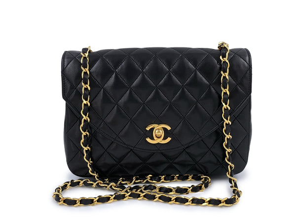 Chanel Vintage Black Lambskin Curved Flap Bag 24k GHW - Boutique Patina