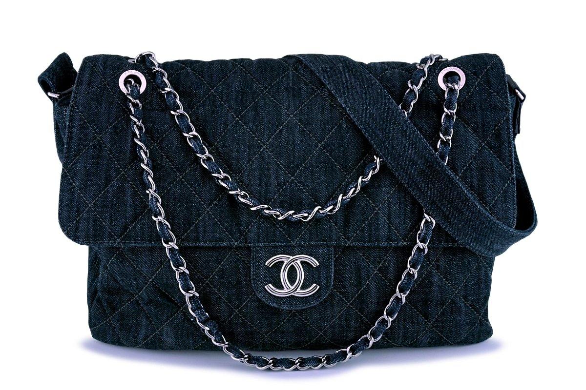 Chanel Denim XL Classic Messenger Flap Tote Bag – Boutique Patina