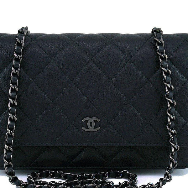 NIB 17S Chanel So Black Classic WOC Wallet on Chain Flap Bag Crumpled –  Boutique Patina