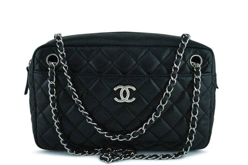 Chanel Black Classic Quilted Camera Case SHW Bag - Boutique Patina