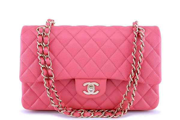 NIB 18S Chanel Pearly Pink Caviar Medium Classic Double Flap Bag - Boutique Patina