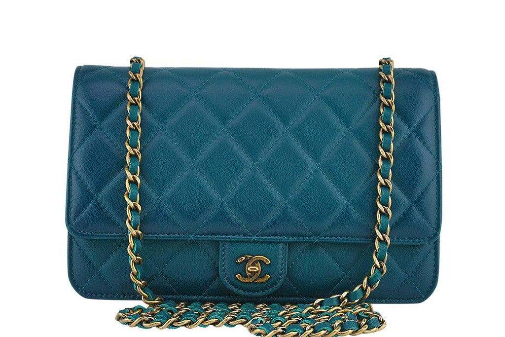 Chanel Wallet on Chain 20B Green Caviar Leather, Silver Hardware, New in Box