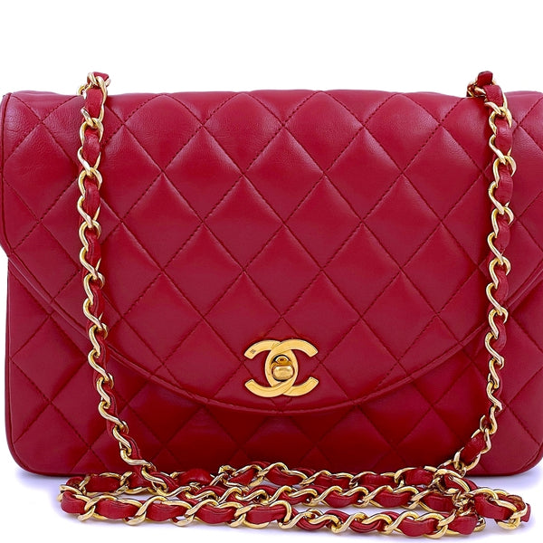 Chanel Vintage Red Curved Quilted Flap Bag 24k GHW – Boutique