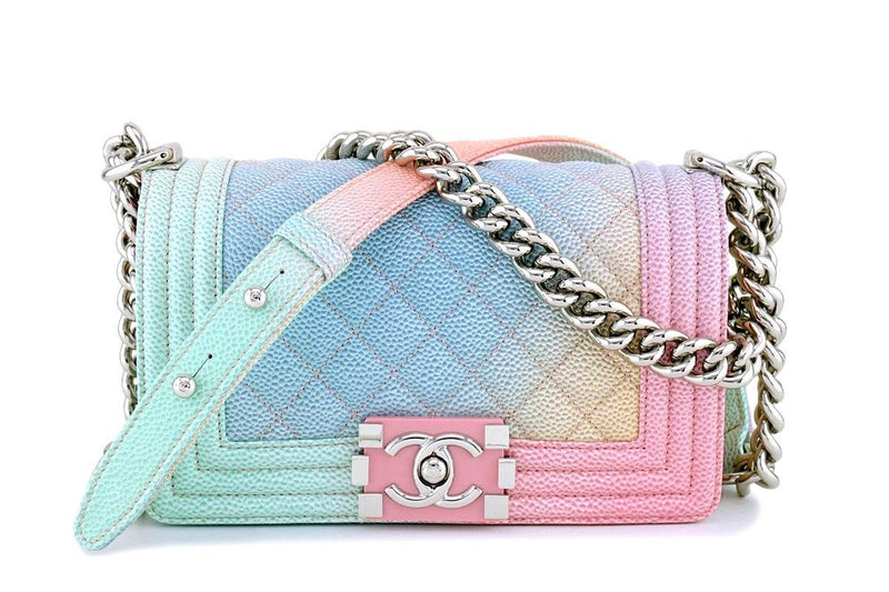 NIB 18P Chanel Pastel Rainbow Pink Caviar Classic Boy Flap Bag – Boutique  Patina