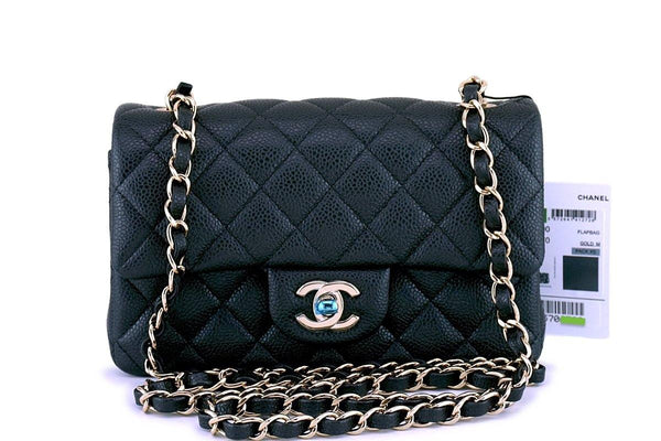 NWT 18S Chanel Iridescent Gray Caviar Classic Rectangular Mini Flap Bag GHW - Boutique Patina