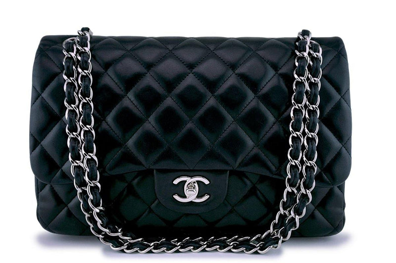 Chanel Black Lambskin Jumbo 2.55 Classic Flap Bag SHW – Boutique Patina