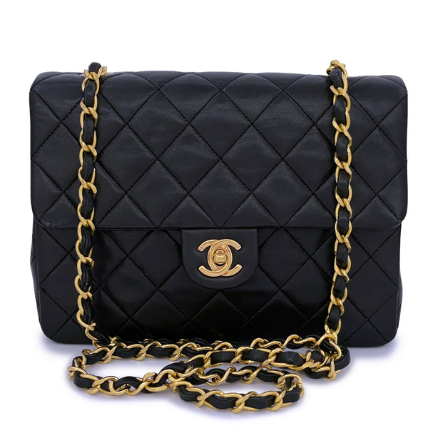 Chanel CC Links Top Handle Flap Bag Quilted Crumpled Lambskin Mini White  1365492