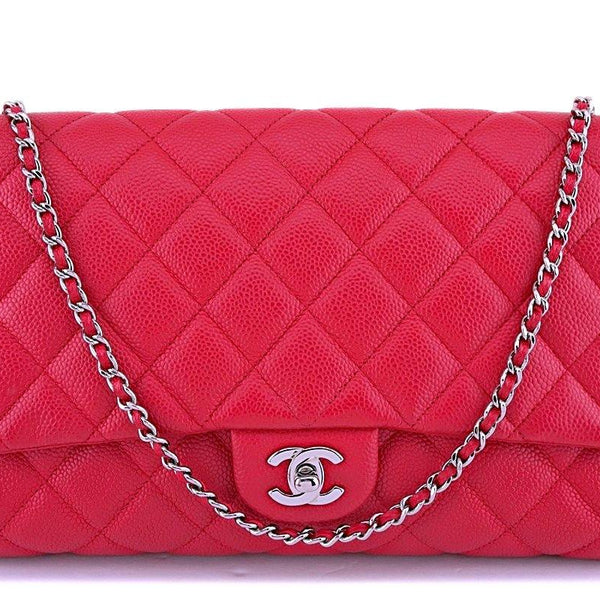 Chanel Blush Red Caviar Timeless Classic Flap Clutch w Chain Bag SHW – Boutique  Patina