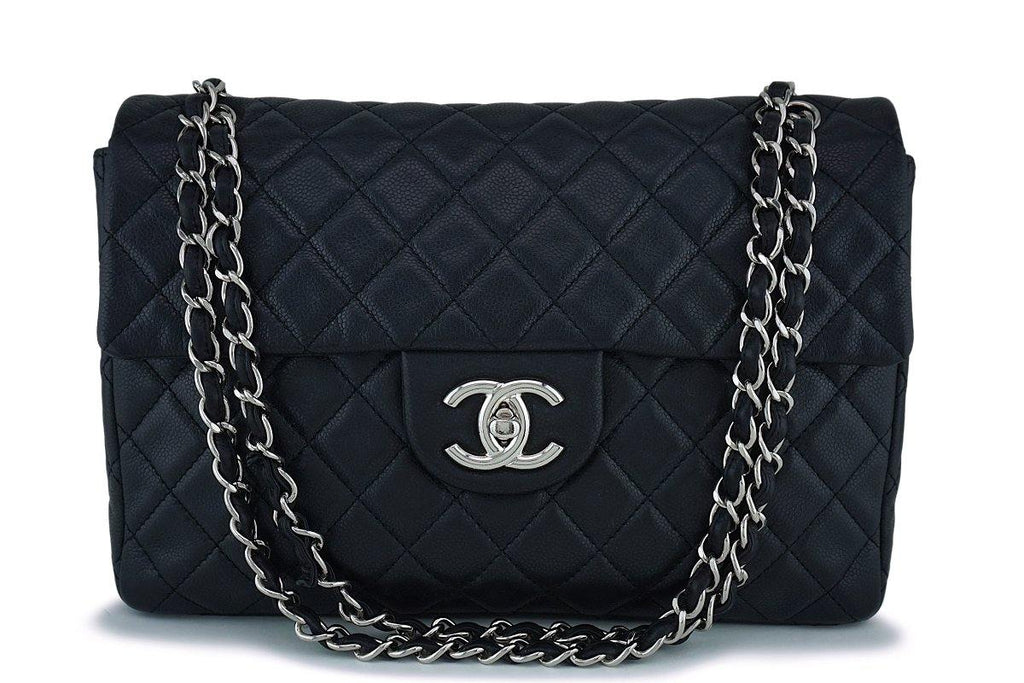 Chanel Black Soft Caviar Maxi Jumbo XL Classic Flap Bag SHW