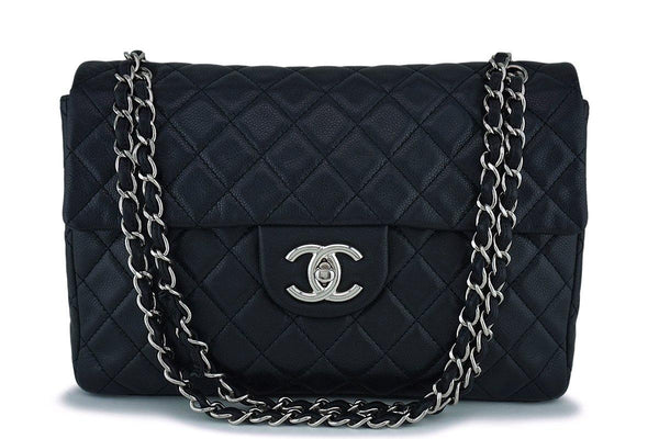 Chanel Black Soft Caviar Maxi Jumbo XL Classic Flap Bag SHW - Boutique Patina