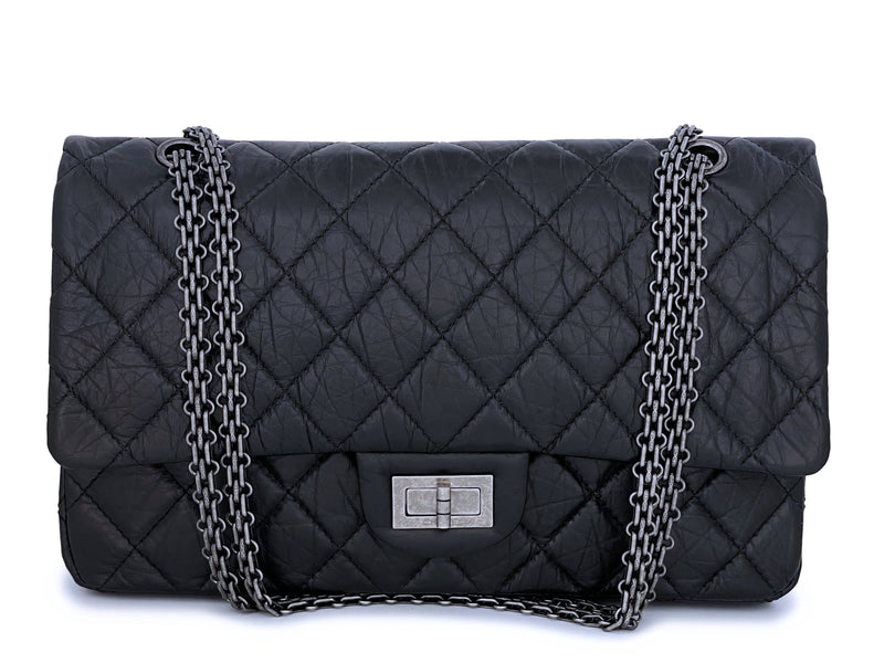 Chanel Black Classic 2.55 Reissue Flap Bag with Silver Hardware