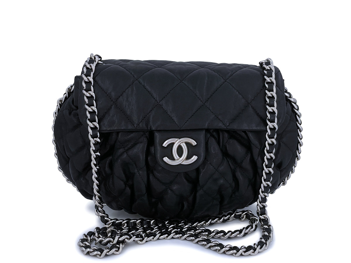 Chanel Black Chain Around Crossbody Flap Bag Medium Boutique Patina