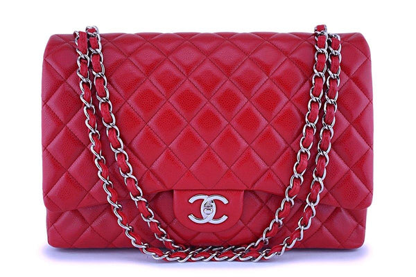 10C Chanel Red Caviar Jumbo Classic Flap Bag SHW – Boutique Patina