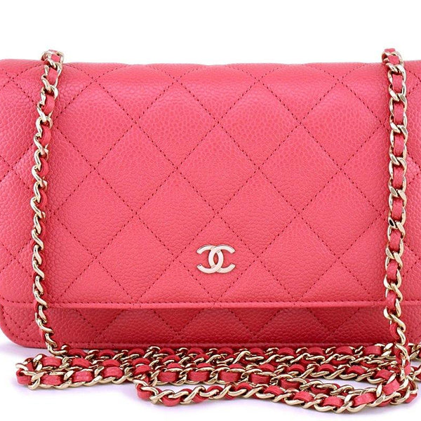 CHANEL Small Coin Purse Pink Caviar Light Gold Hardware 2018