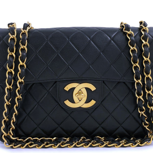 Chanel 1994 Vintage Black Jumbo Classic Flap Bag 24k GHW – Boutique Patina