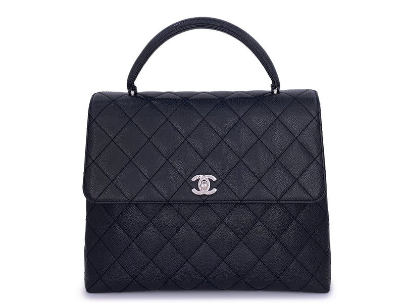 CHANEL Authentic CC Coco Handle Caviar Flap Bag
