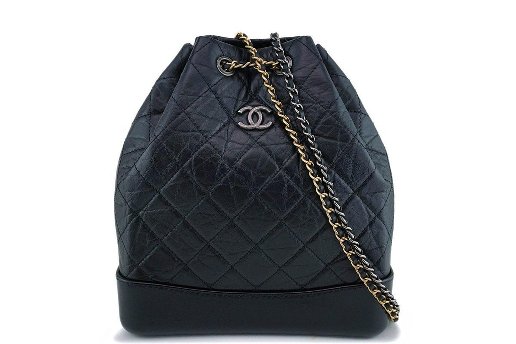NEW Without Tag Chanel Gabrielle Small Hobo Bag Tweed Calfskin Black &  Silver
