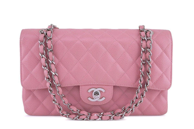 Chanel Classic M/L Medium Double Flap Bag Pink Caviar 24K Gold