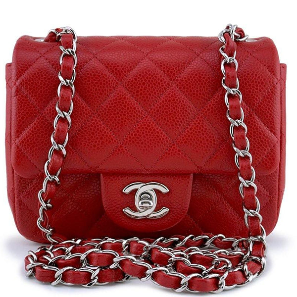 Chanel Quilted Patent Square Mini Flap Red - Luxury In Reach