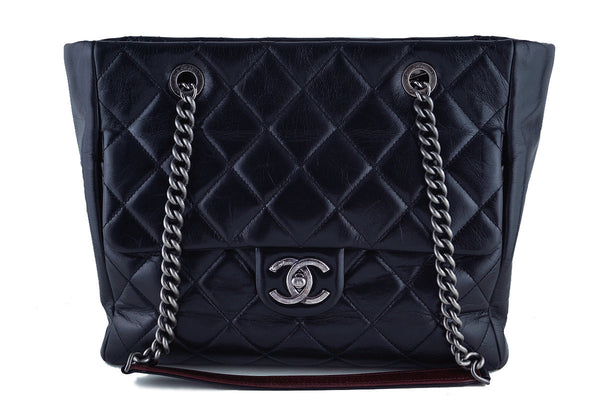Chanel Black Shopper Classic Flap Tote with Boy Chain Bag - Boutique Patina