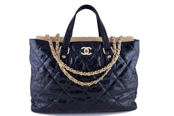 Chanel Large Black Beige Classic Portobello Executive Tote Bag - Boutique Patina