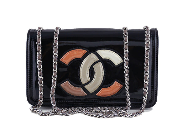 Chanel Black Patent Logo Lipstick Flap Bag - Boutique Patina