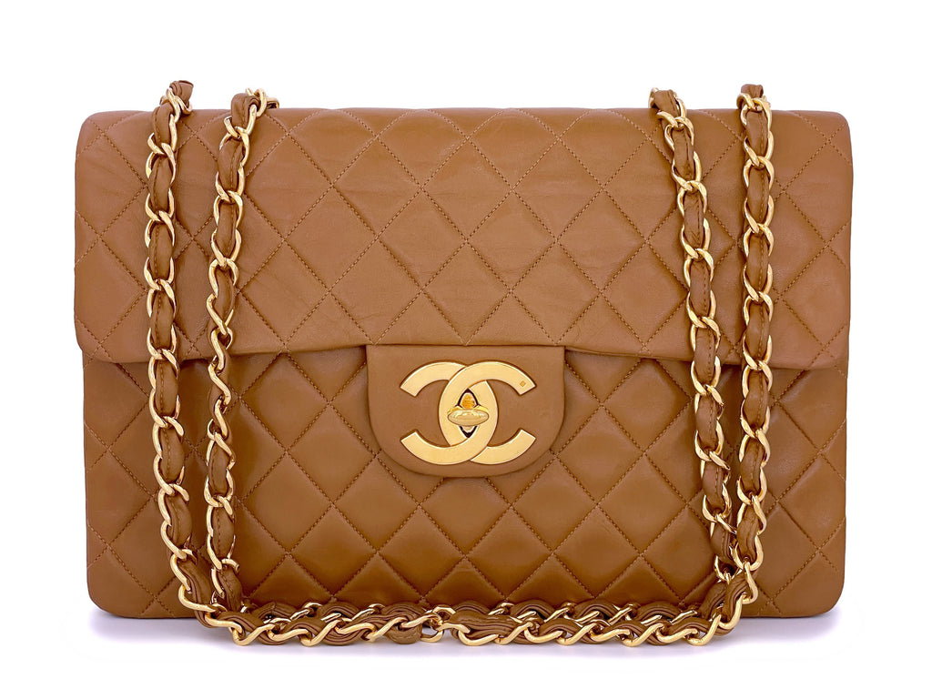 Chanel 1993 Vintage Caramel Beige-Brown Maxi 