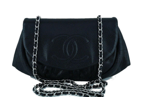 Chanel Black Caviar Half Moon WOC Wallet Chain Purse Bag - Boutique Patina