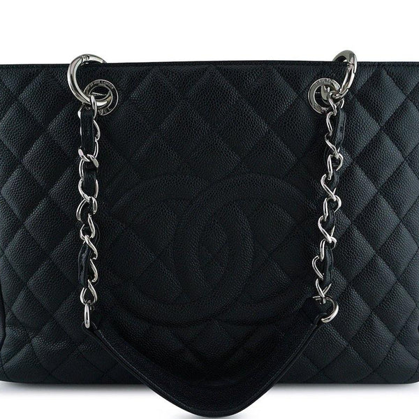 Chanel Black Caviar Classic Grand Shopper Tote GST Shopping Bag