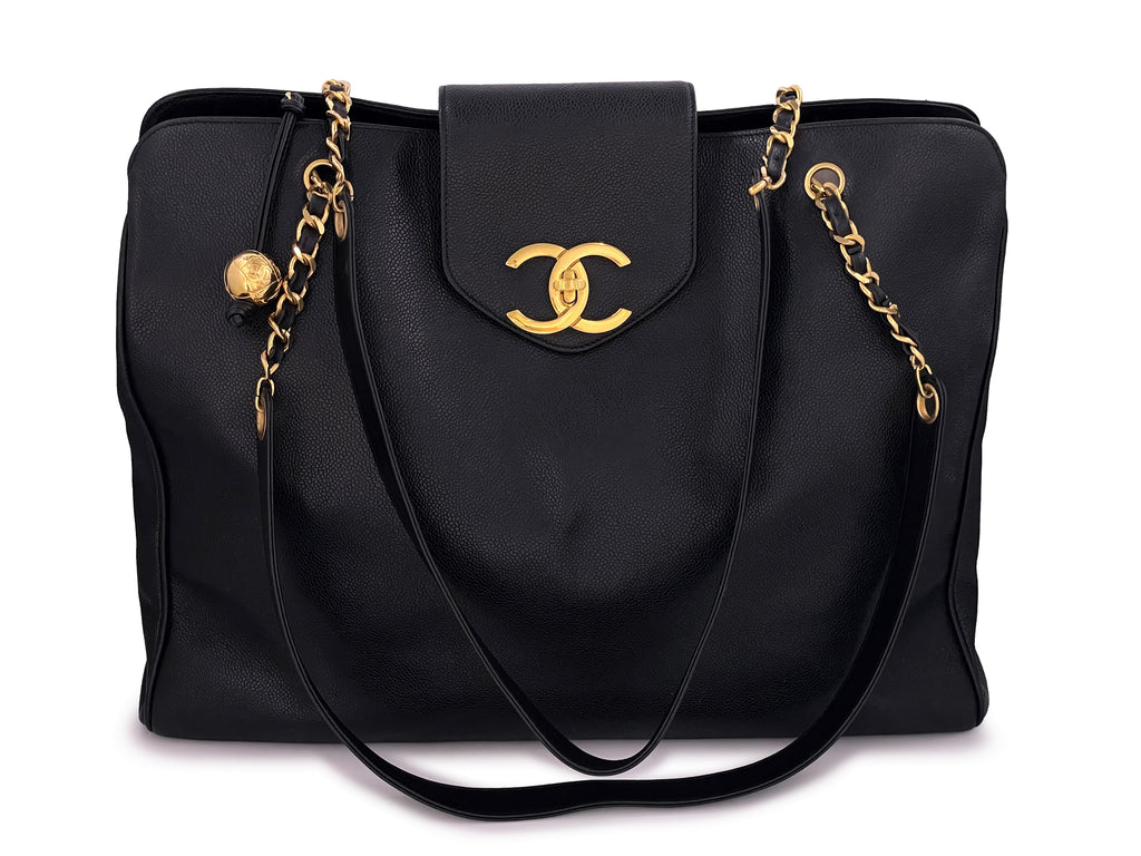 Chanel 1997 Vintage Caviar Supermodel XL Weekender Tote Bag 24k GHW PO – Boutique Patina