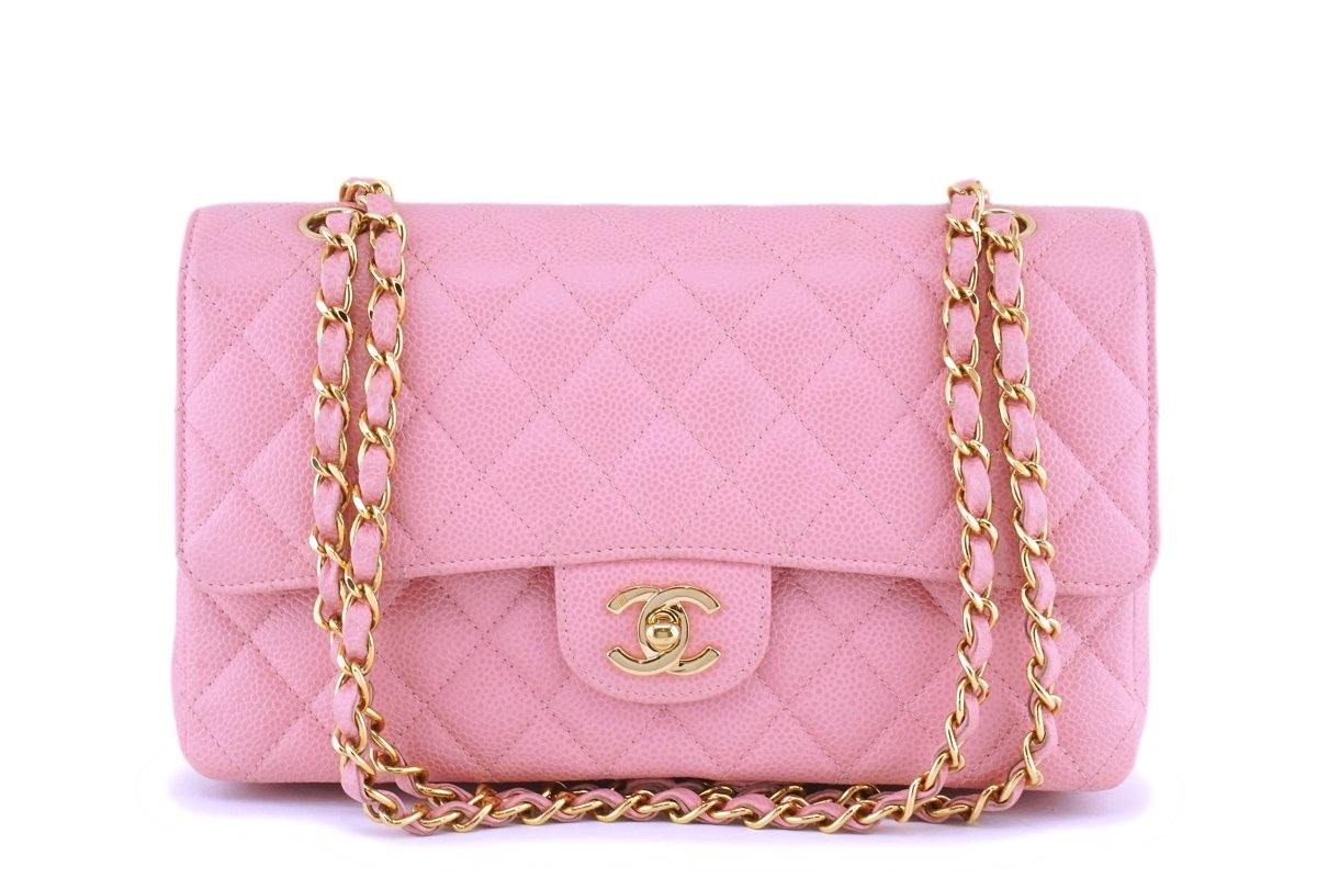 CHANEL Metallic Goatskin Quilted Ombre Medium Double Flap Gold