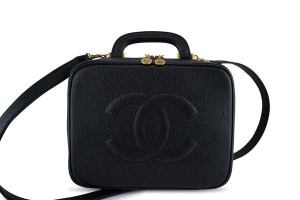 Chanel Black Caviar Classic Vanity Case Bag - Boutique Patina