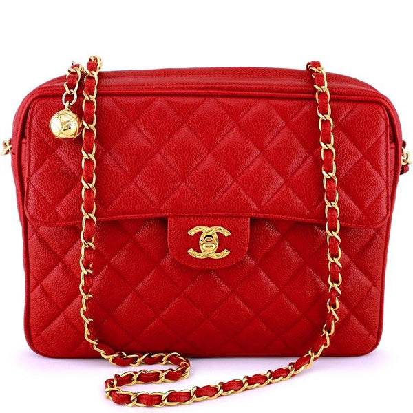 Chanel Vintage Red Caviar Classic Flap Camera Bag 24k GHW – Boutique Patina